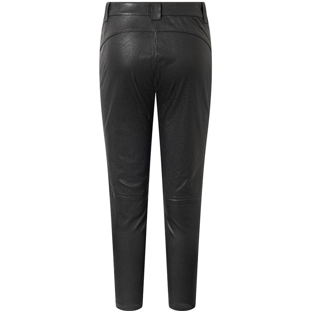 Depeche leather wear 7/8 part chino leather pants in nice stretch quality Pants 099 Black (Nero)