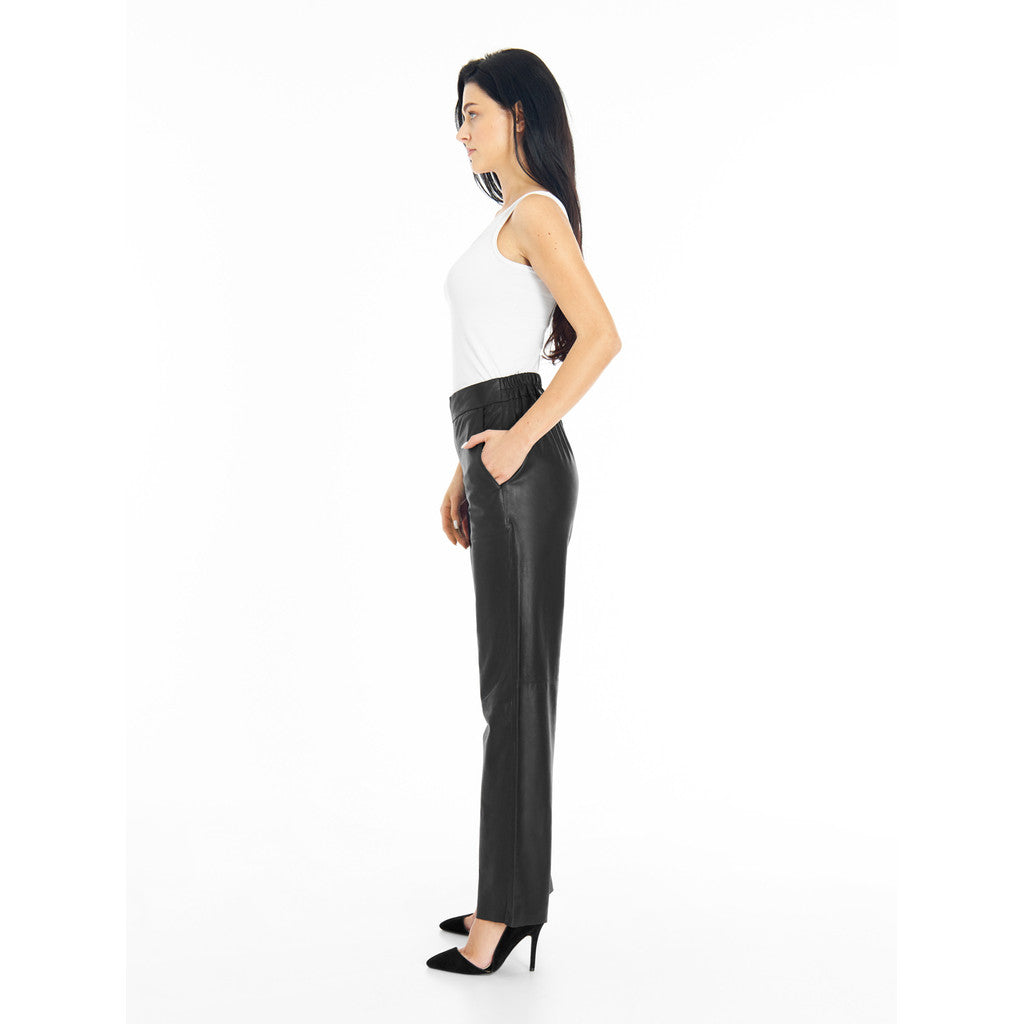 Depeche leather wear Alicia RW straight leg leather pants Pants 099 Black