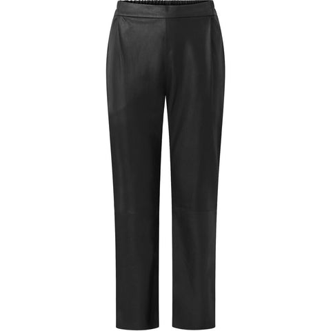 Depeche leather wear Alicia straight leg pants in leather Pants 099 Black (Nero)