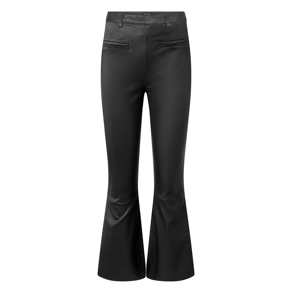 Depeche leather wear Alizza HW Pants 7/8 Length Flare Leg Pants 099 Black