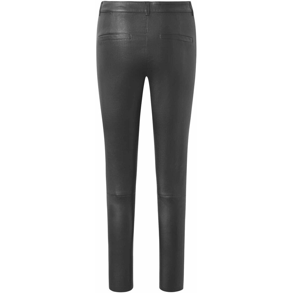 Depeche leather wear Amelia RW stretch chino leather pant 7/8 length Pants 129 Dark grey