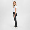 Depeche leather wear Ava RW flare 7/8 length pants with stretch in soft leather quality Pants 099 Black (Nero)