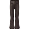 Depeche leather wear Ava RW flare 7/8 length pants with stretch in soft leather quality Pants 008 Chocolate