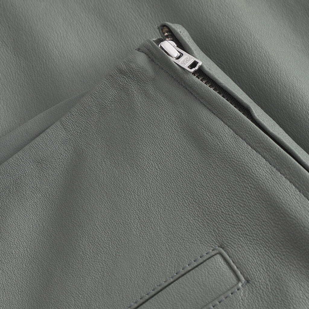 Depeche leather wear Ava RW flare 7/8 length pants with stretch in soft leather quality Pants 051 Olive