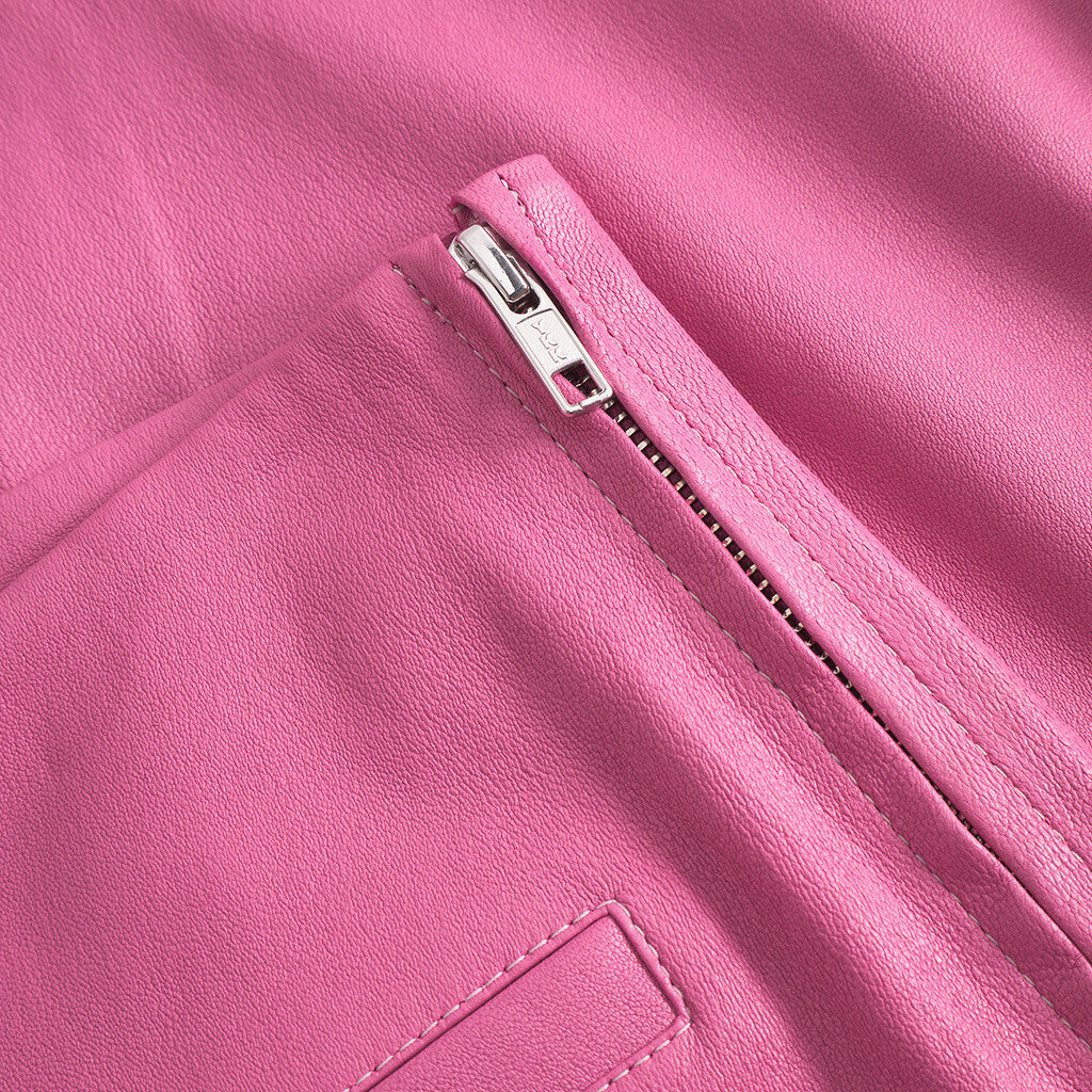 Depeche leather wear Ava RW flare 7/8 length pants with stretch in soft leather quality Pants 195 Bubble gum