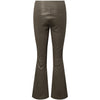 Depeche leather wear Ava RW flare 7/8 length pants with stretch in soft leather quality Pants 222 Smoke