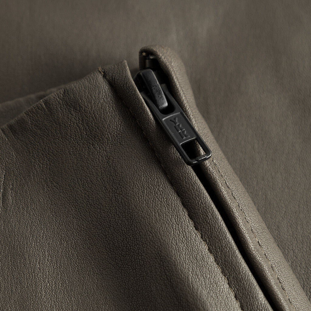 Depeche leather wear Ava RW flare 7/8 length pants with stretch in soft leather quality Pants 222 Smoke