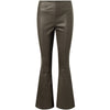 Depeche leather wear Ava RW flare 7/8 length pants with stretch in soft leather quality Pants 222 Smoke