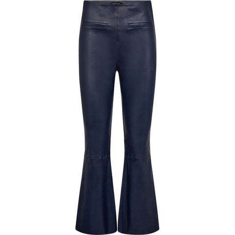 Depeche leather wear Ava RW flare 7/8 length pants with stretch in soft leather quality Pants 285 Midnight Blue