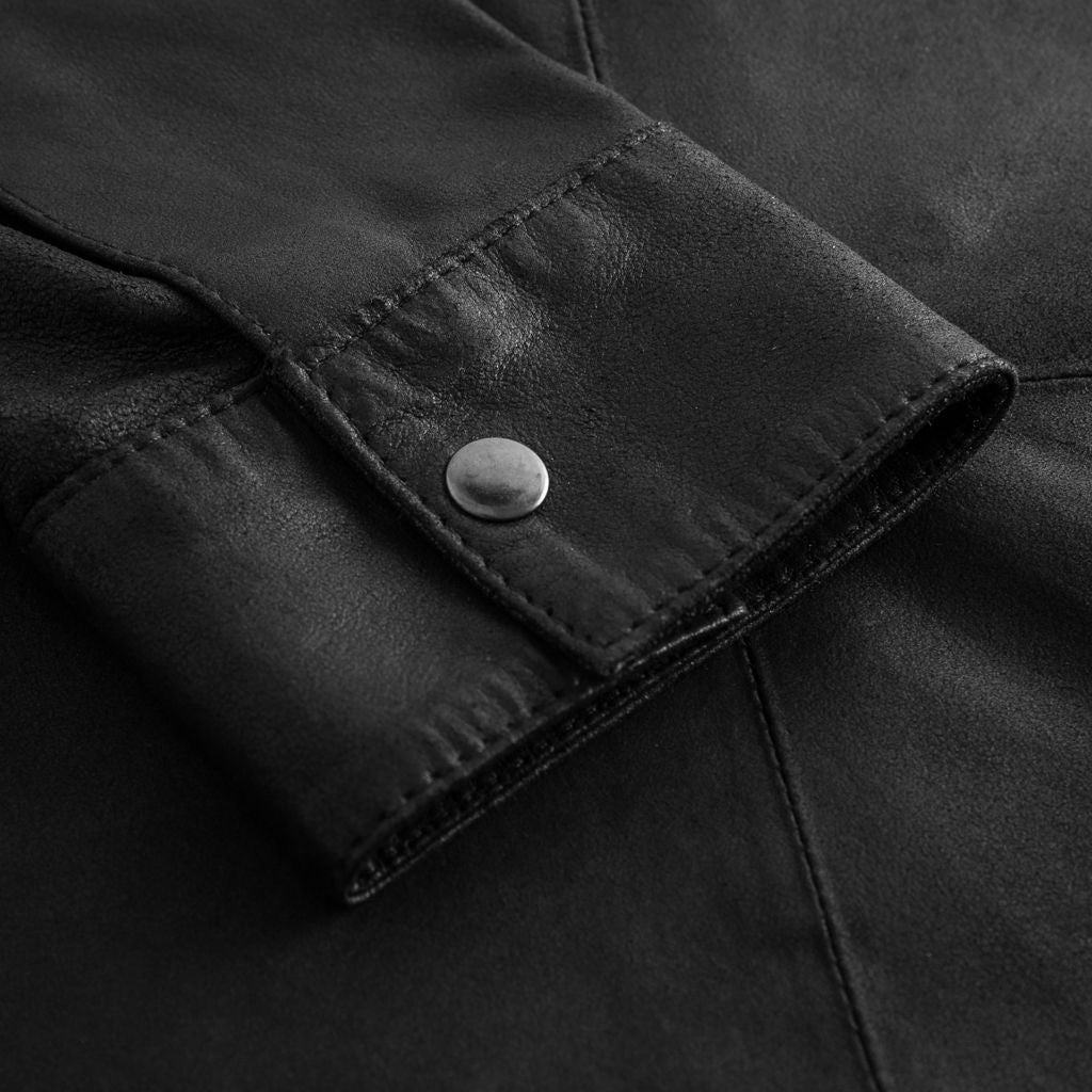 Depeche leather wear Sharon leather shirt Shirts 099 Black (Nero)