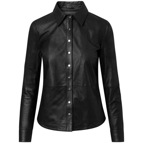 Depeche leather wear Sharon leather shirt Shirts 099 Black (Nero)