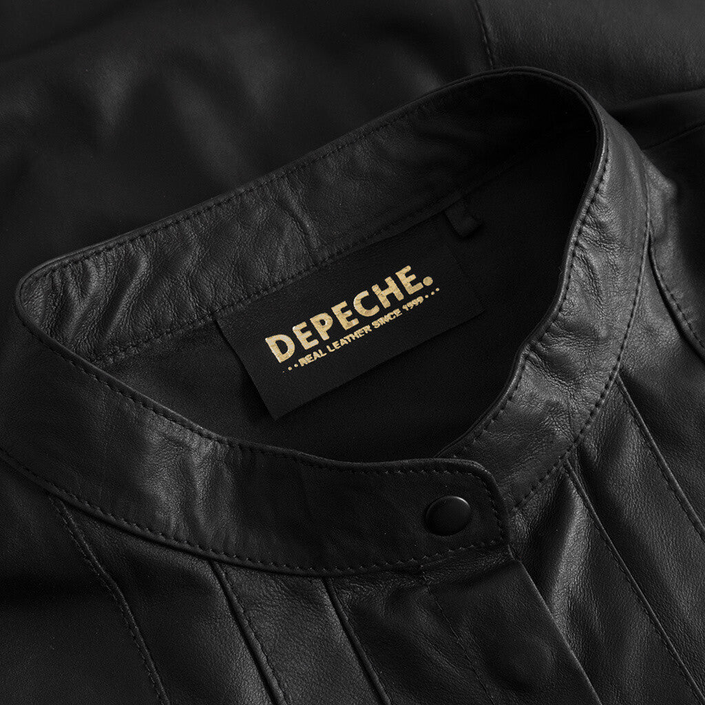 Depeche leather wear Beautiful LS Tona leather blouse in soft quality Blouse 099 Black (Nero)