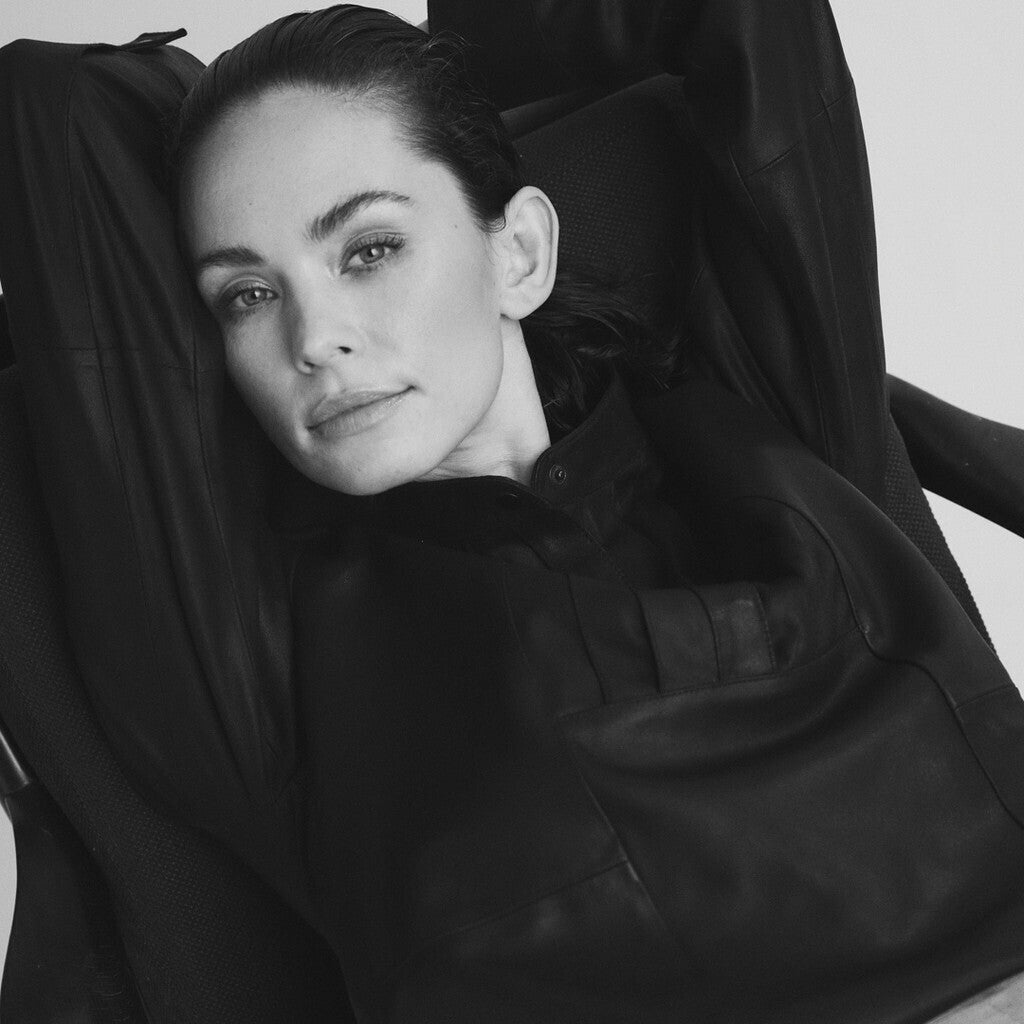 Depeche leather wear Beautiful LS Tona leather blouse in soft quality Blouse 099 Black (Nero)