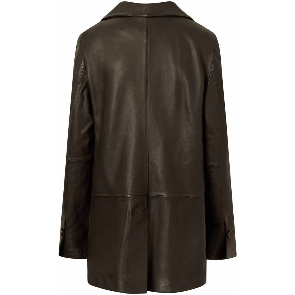 Depeche leather wear Beautiful Maya blazer in soft leather quality Blazer 214 Dark Chocolate