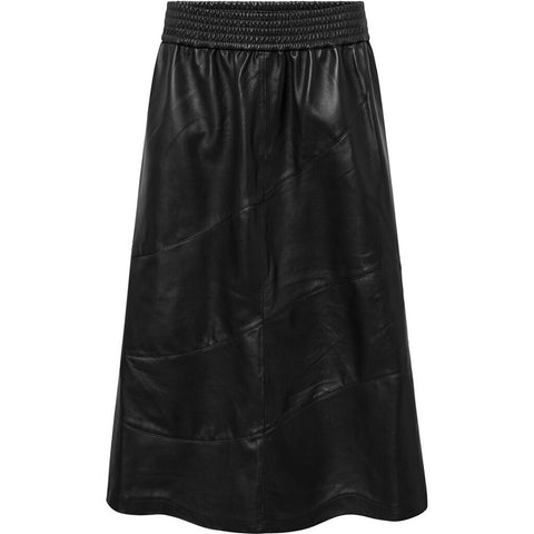 Depeche leather wear Beautiful a-shape Riga leather skirt Skirts 099 Black (Nero)