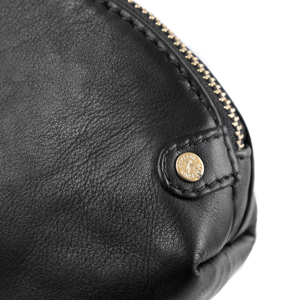 DEPECHE Beautiful cosmetic bag in soft leather quality Accessories 099 Black (Nero)