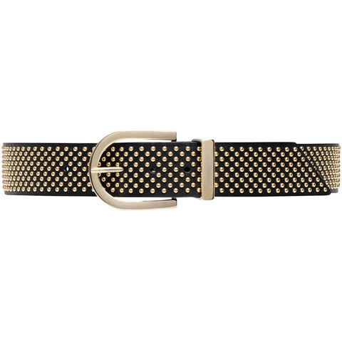 DEPECHE Beautiful leather belt decorated with studs Belts 097 Gold