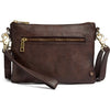 DEPECHE Beautiful leather clutch with golden zippers Small bag / Clutch 106 Coffee
