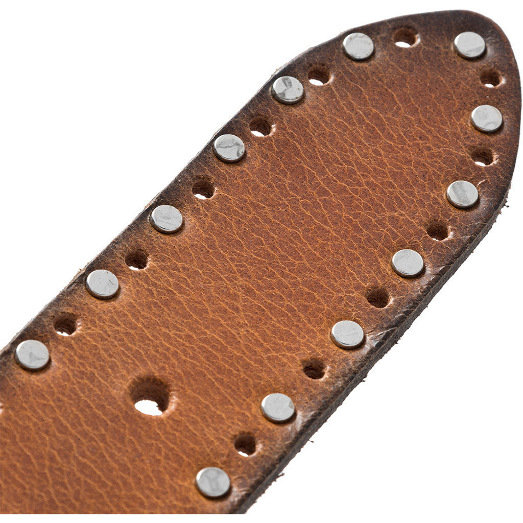 DEPECHE Cool leather belt with details Belts 014 Cognac