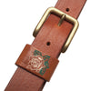 DEPECHE Belt with beautiful embroidery Belts 040 Dark cognac