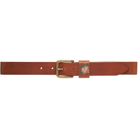 DEPECHE Belt with beautiful embroidery Belts 040 Dark cognac