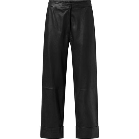 Depeche leather wear Betzy fold-up leather trousers Pants 099 Black (Nero)