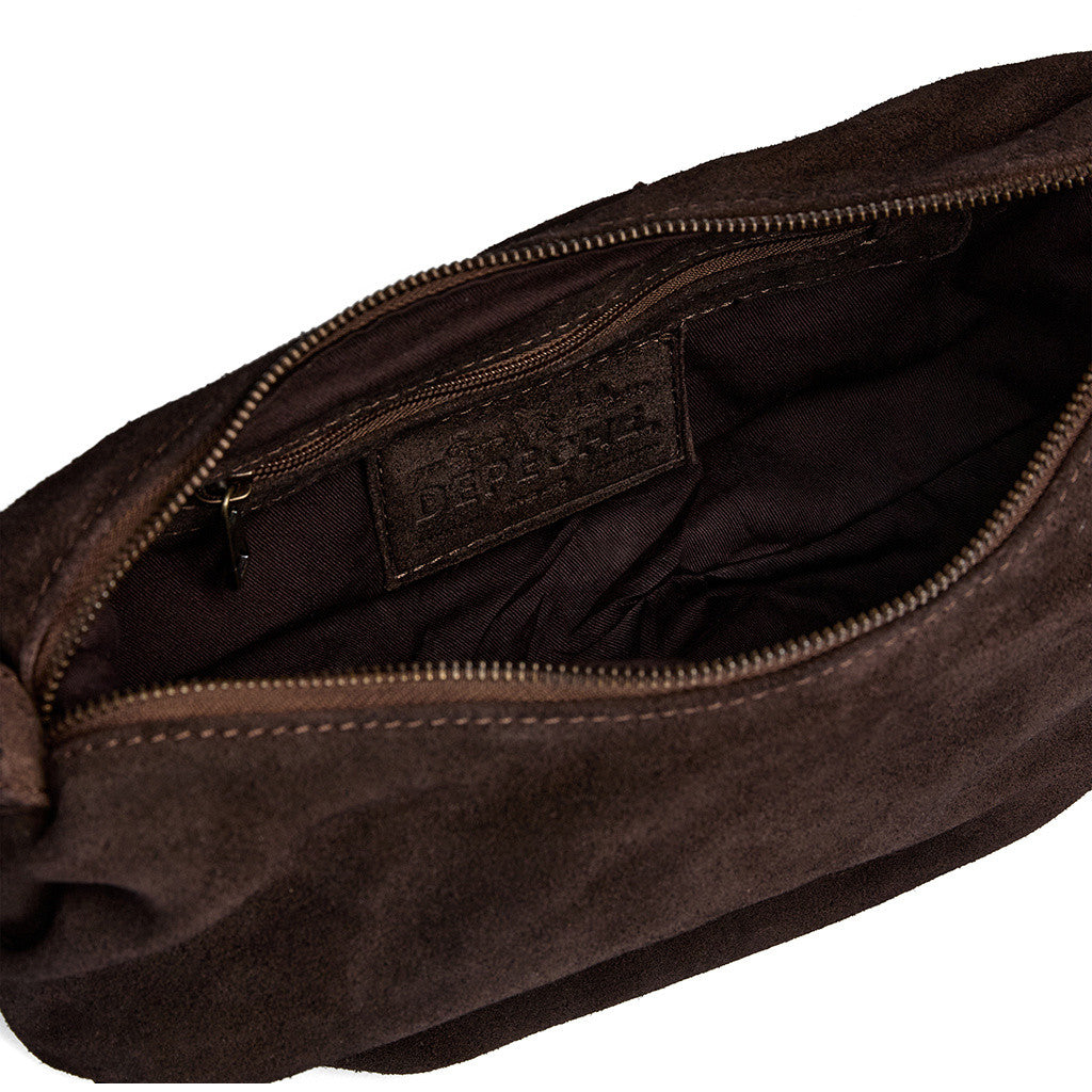 DEPECHE Bilbao leather & suede shoulder bag Shoulderbag / Handbag 008 Chocolate