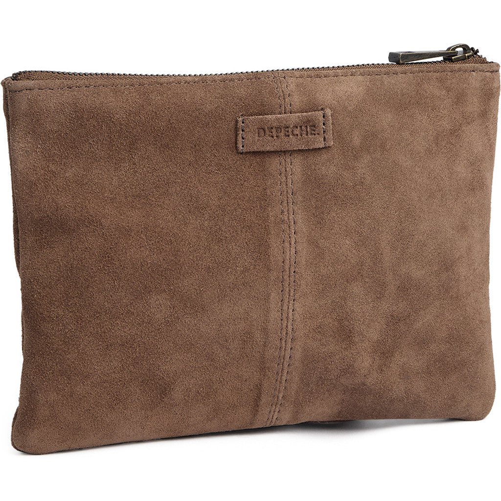 DEPECHE Bilbao suede clutch bag Clutch 342 Dark Mud