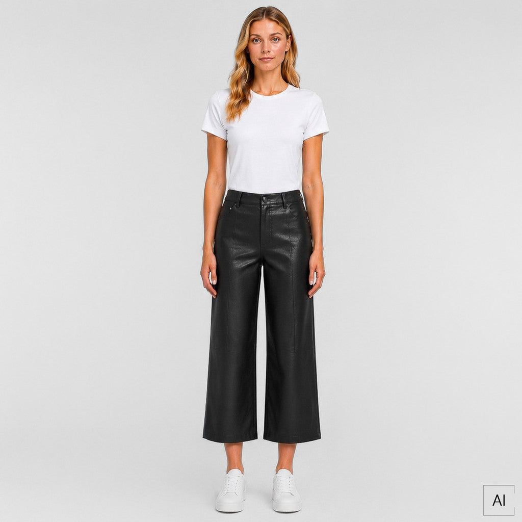 Depeche leather wear Boa HW 7/8 Leather Pants Pants 099 Black