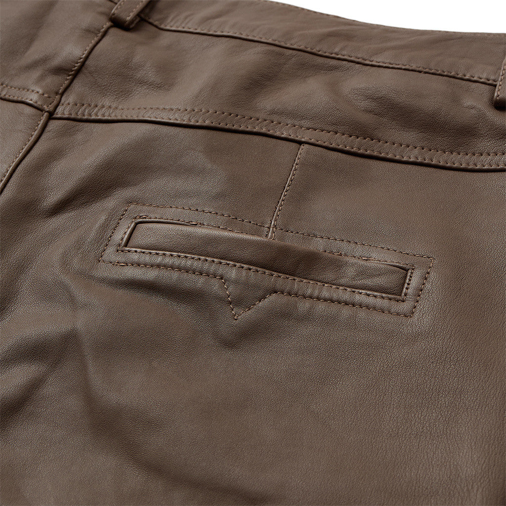 Depeche leather wear Boa HW Straight Leather Pants Pants 020 Taupe