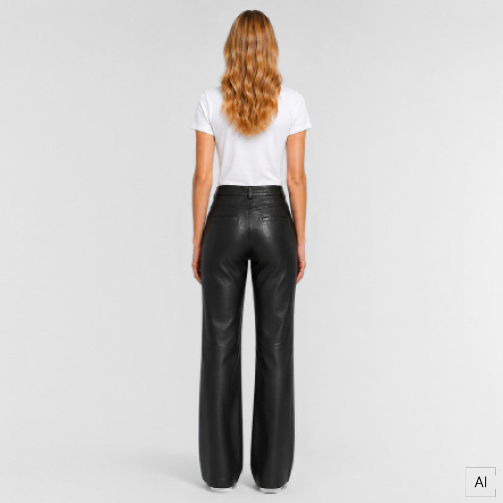 Depeche leather wear Boa HW Straight Leather Pants Pants 099 Black