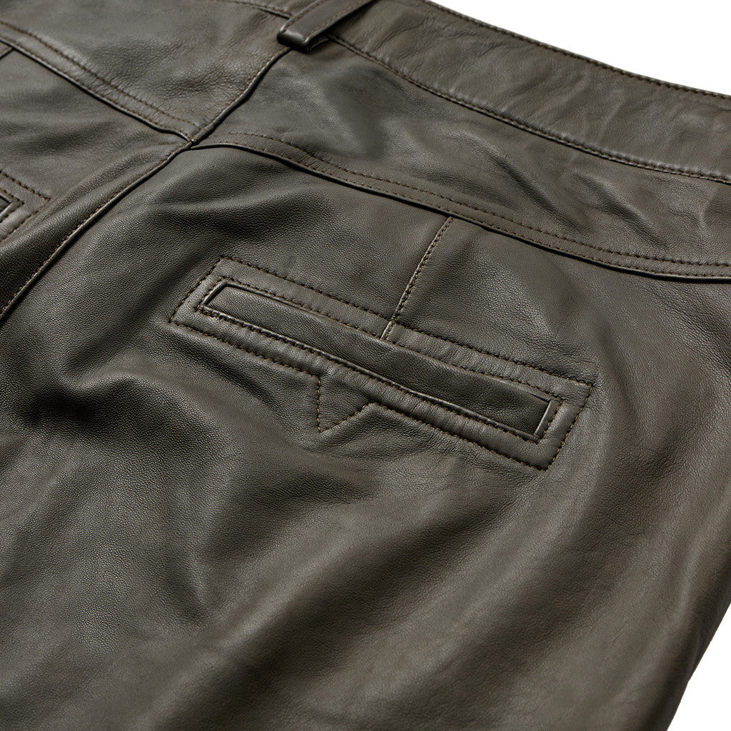 Depeche leather wear Boa HW Wide Leather Pants Pants 054 Khaki