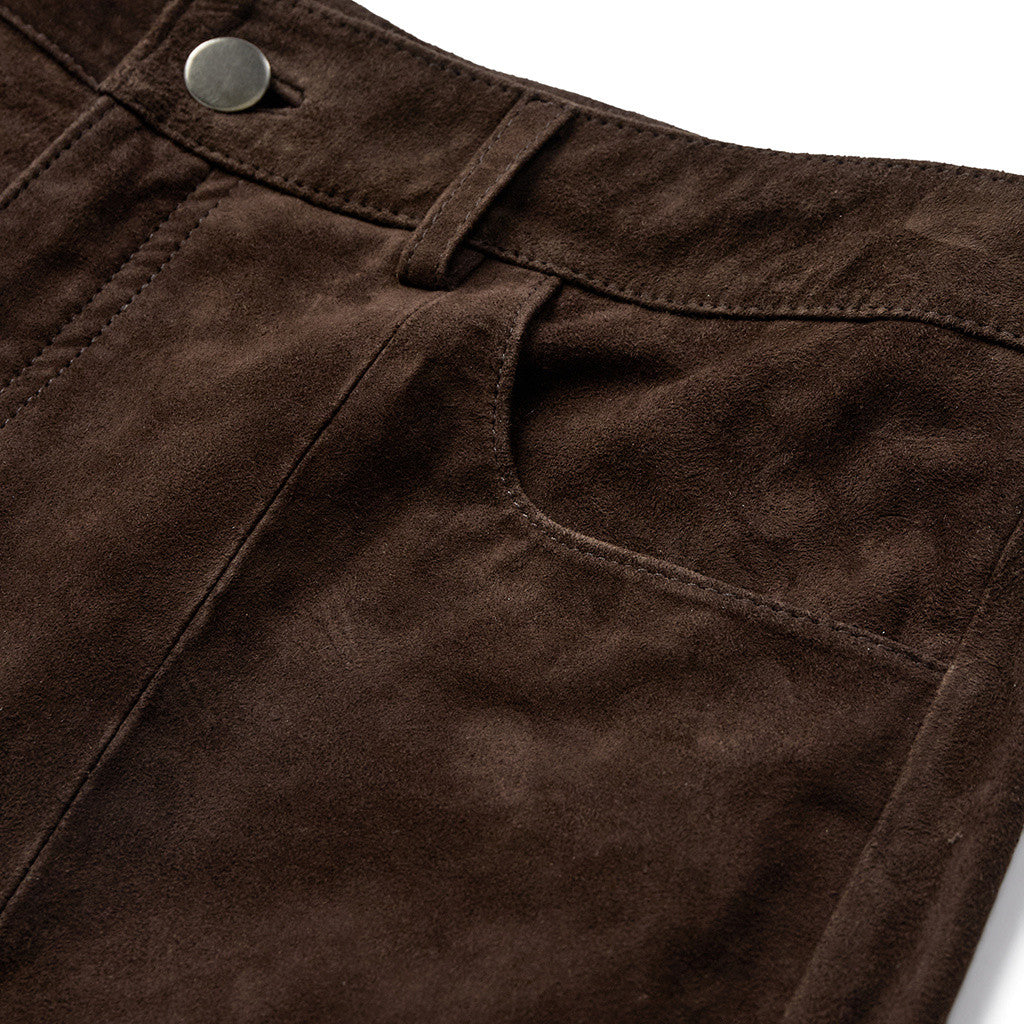 Depeche leather wear Boa HW suede boot cut pants Pants 067 Dusty brown