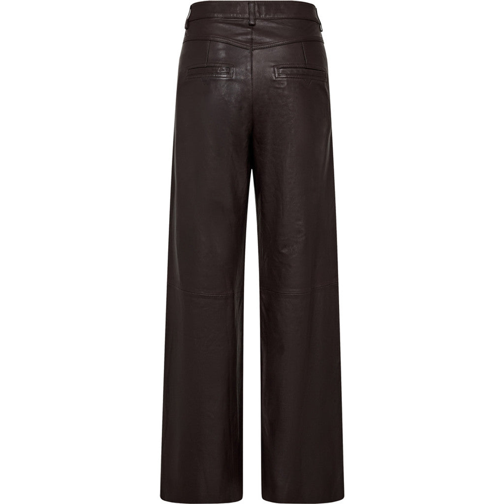 Depeche leather wear Boa leather pants - Wide leg (HW) Pants 008 Chocolate