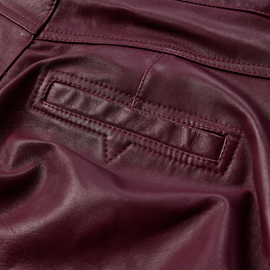 Depeche leather wear Boa leather pants - Wide leg (HW) Pants 279 Burgundy