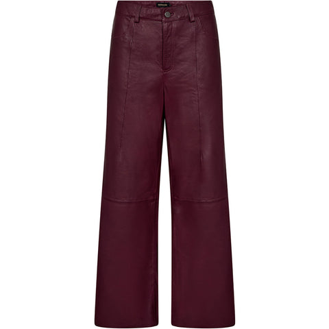 Depeche leather wear Boa leather pants - Wide leg (HW) Pants 279 Burgundy