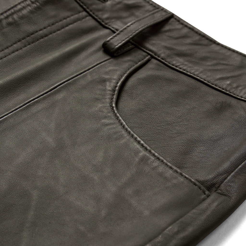Depeche leather wear Boa leather pants - full length (HW) Pants 054 Khaki