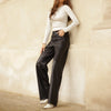 Depeche leather wear Boa leather pants - full length (HW) Pants 099 Black (Nero)