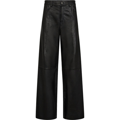 Depeche leather wear Boa leather pants - Wide leg (HW) Pants 099 Black (Nero)