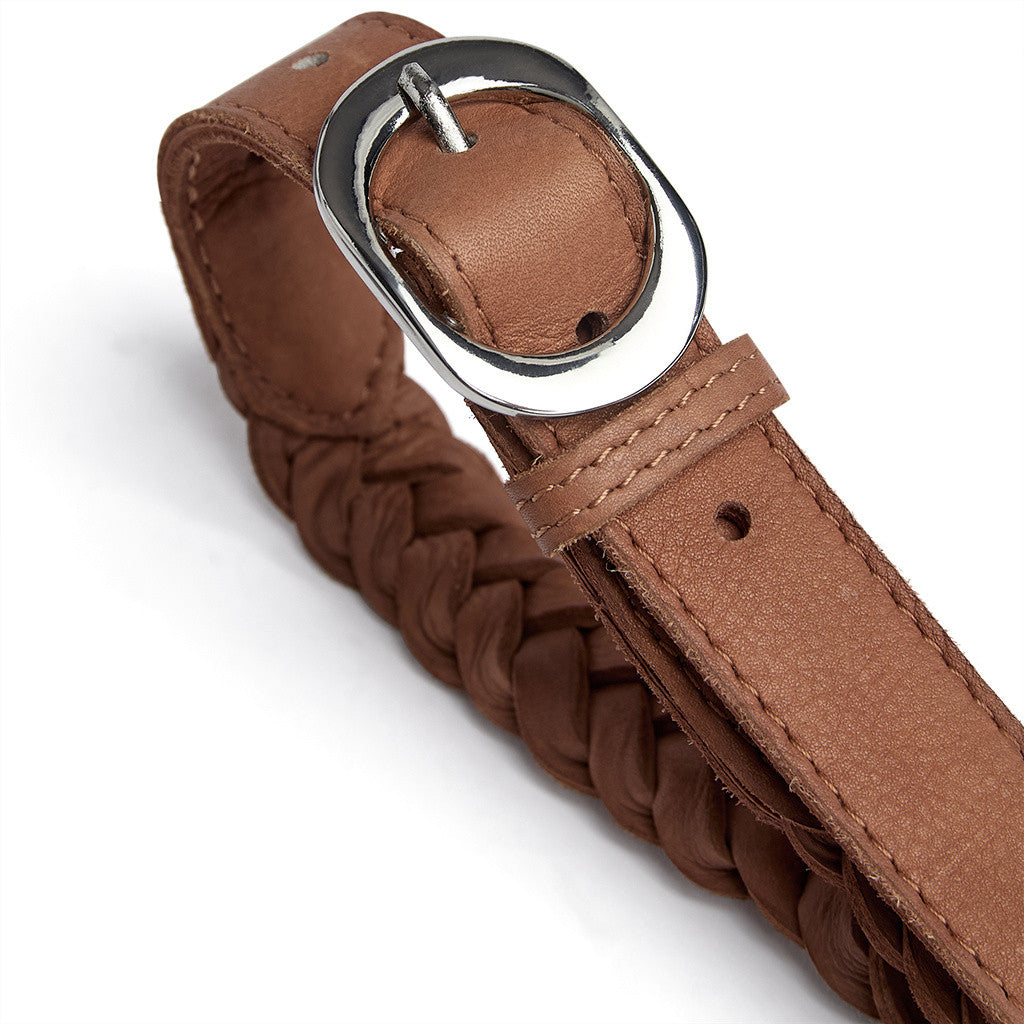 DEPECHE Braided belt Belt 014 Cognac
