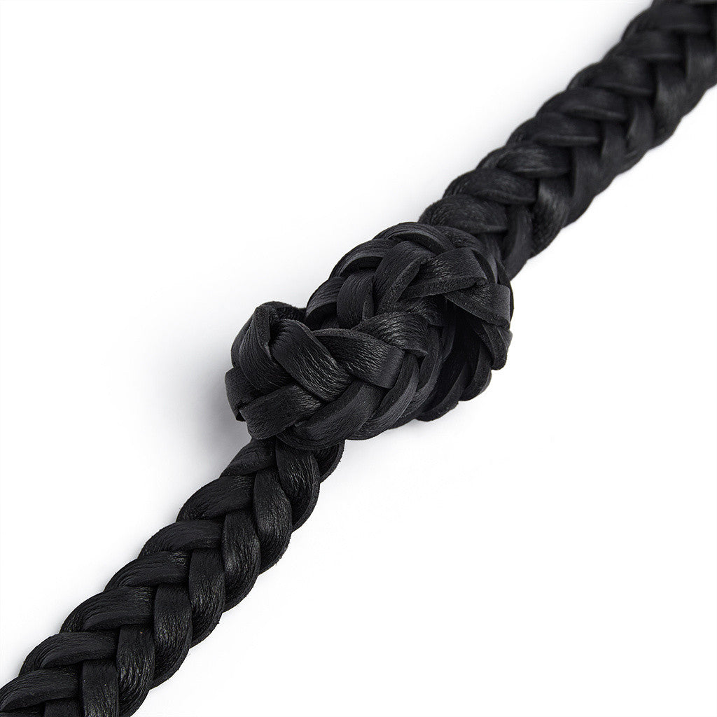 DEPECHE Braided belt Belt 154 Black/Brass