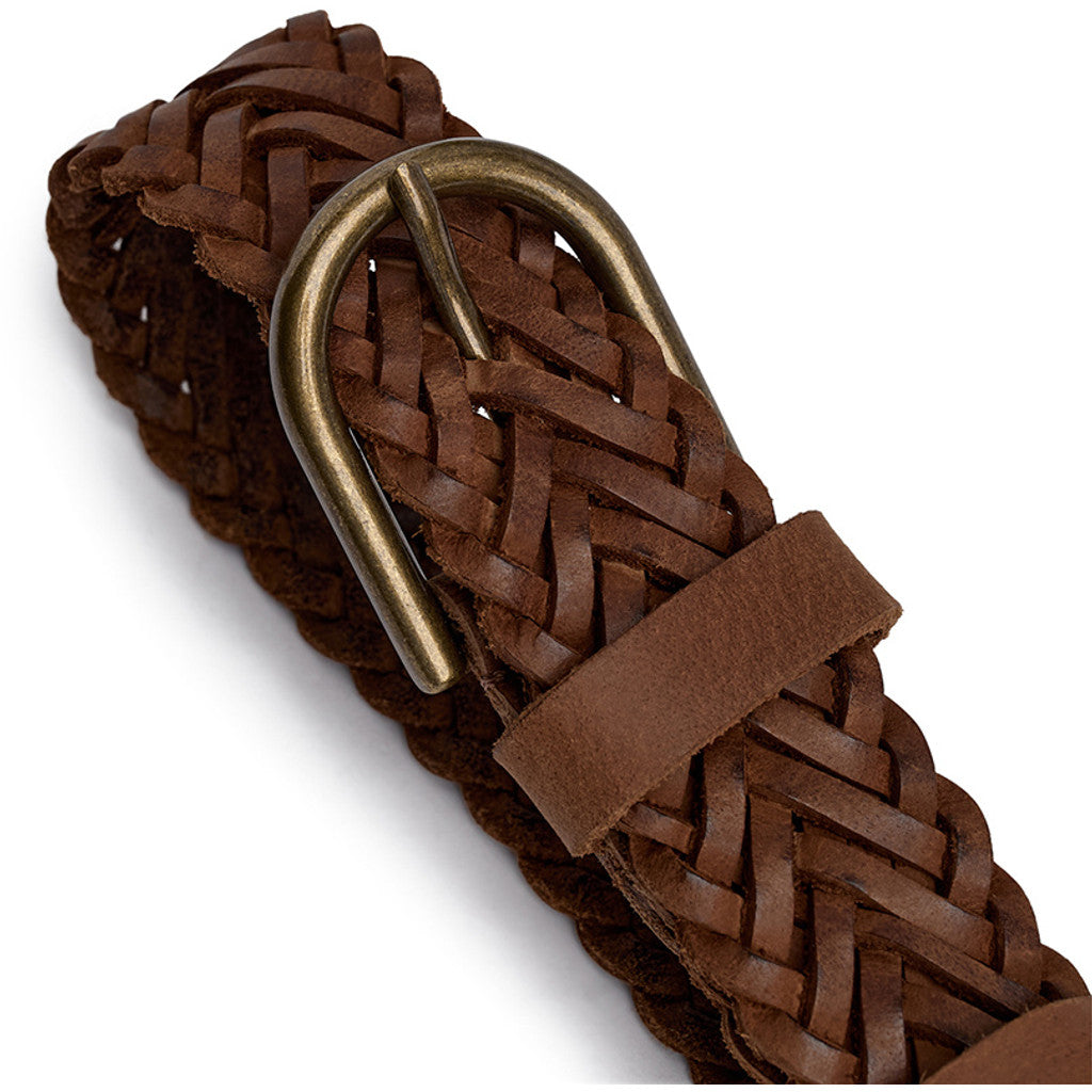 DEPECHE Braided belt Belts 014 Cognac