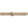 DEPECHE Braided narrow belt in soft leather Belt 011 Sand