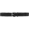 DEPECHE Braided narrow belt in soft leather Belt 099 Black