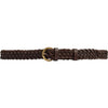 DEPECHE Braided narrow belt in soft leather Belt 161 Dark brown