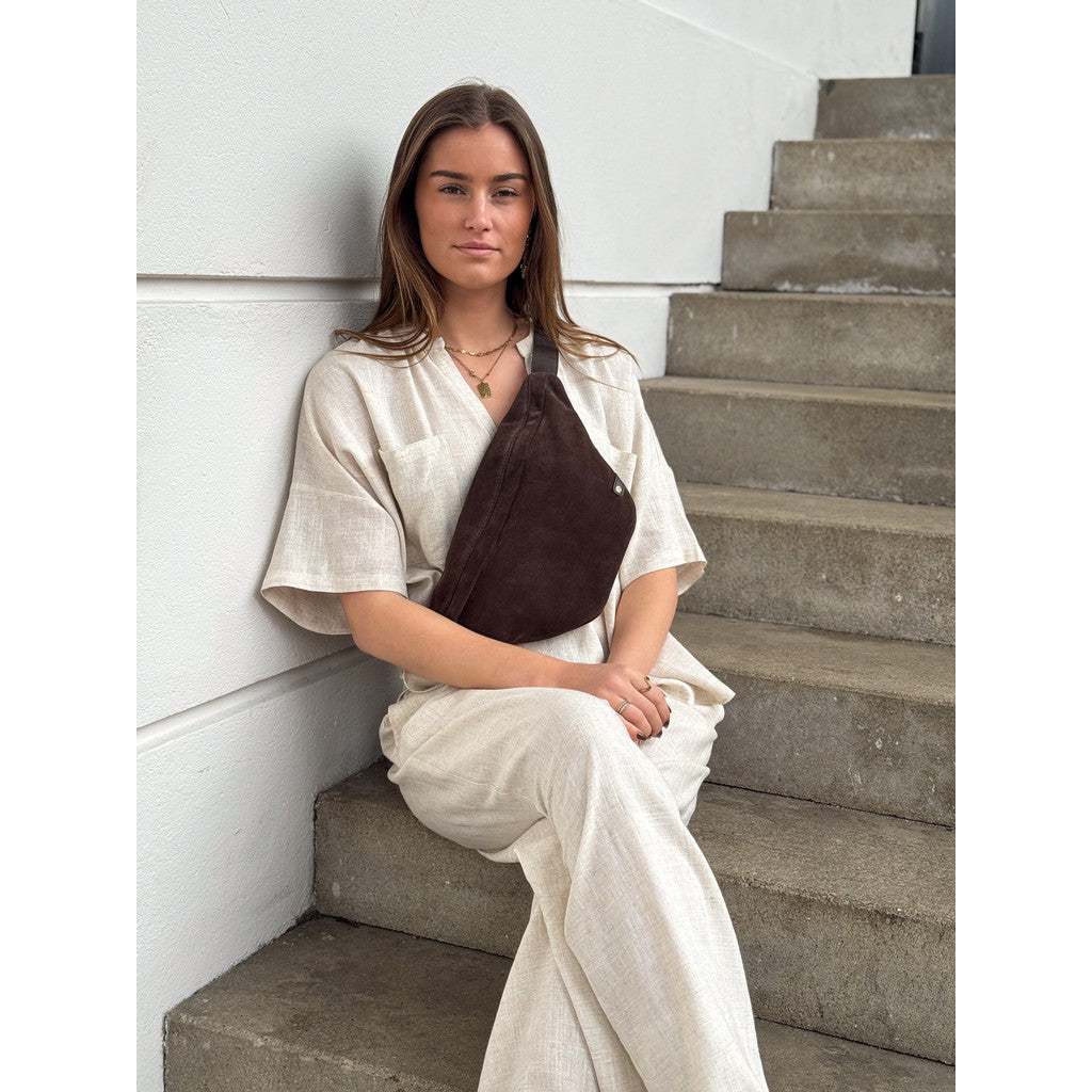 DEPECHE Beautiful suede bumbag Bumbag 008 Chocolate