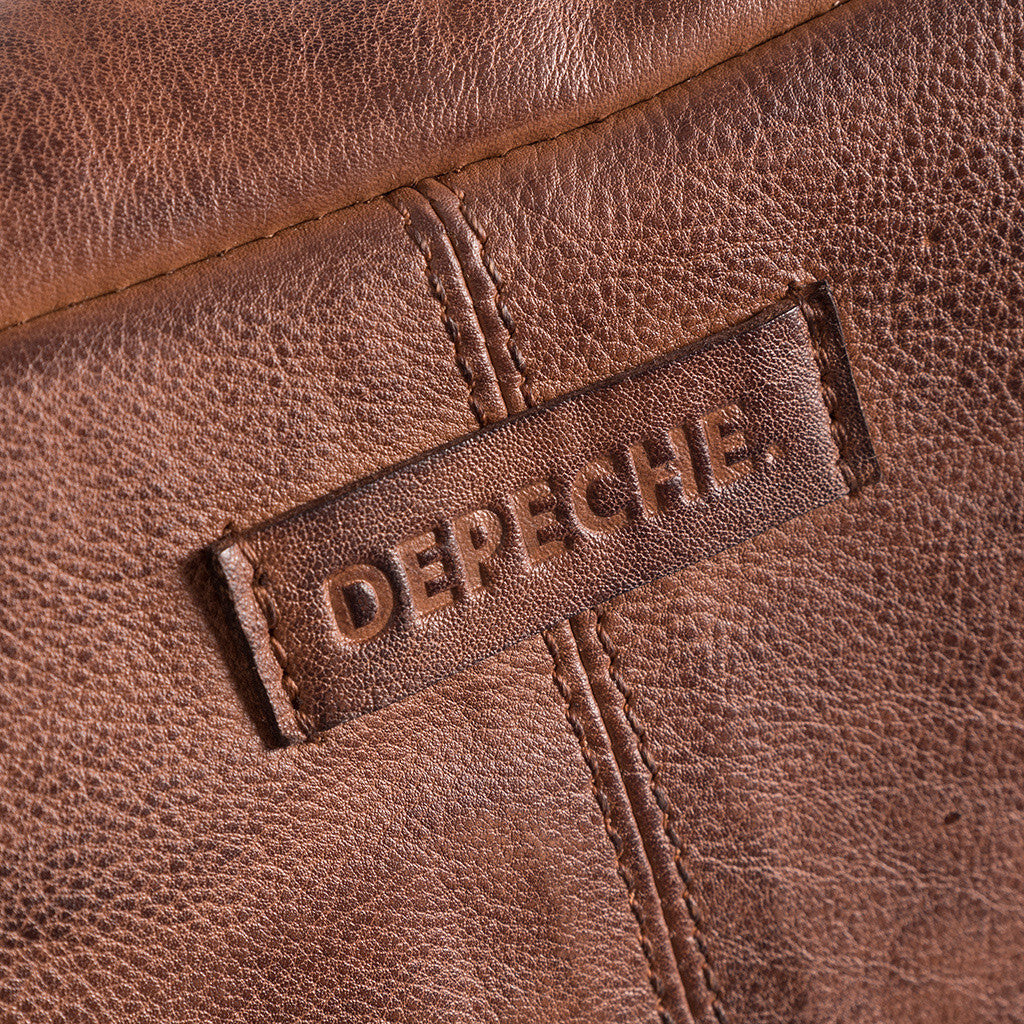 DEPECHE Bumbag in a buttery soft leather quality Bumbag 133 Brandy