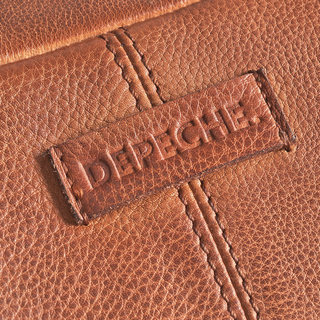 DEPECHE Bumbag with delicate edge stitching Bumbag 014 Cognac