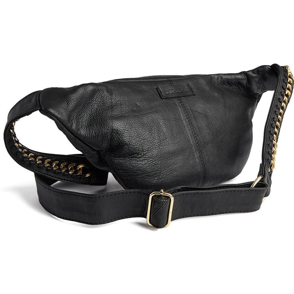 DEPECHE Bumbag with gold chain on strap Bumbag 099 Black (Nero)