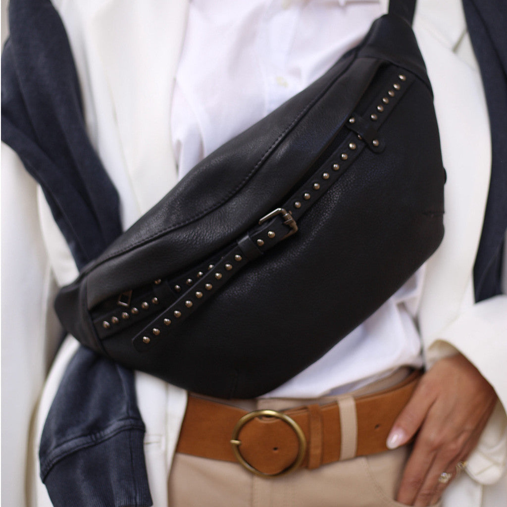 DEPECHE Bumbag with studs Bumbag 099 Black (Nero)